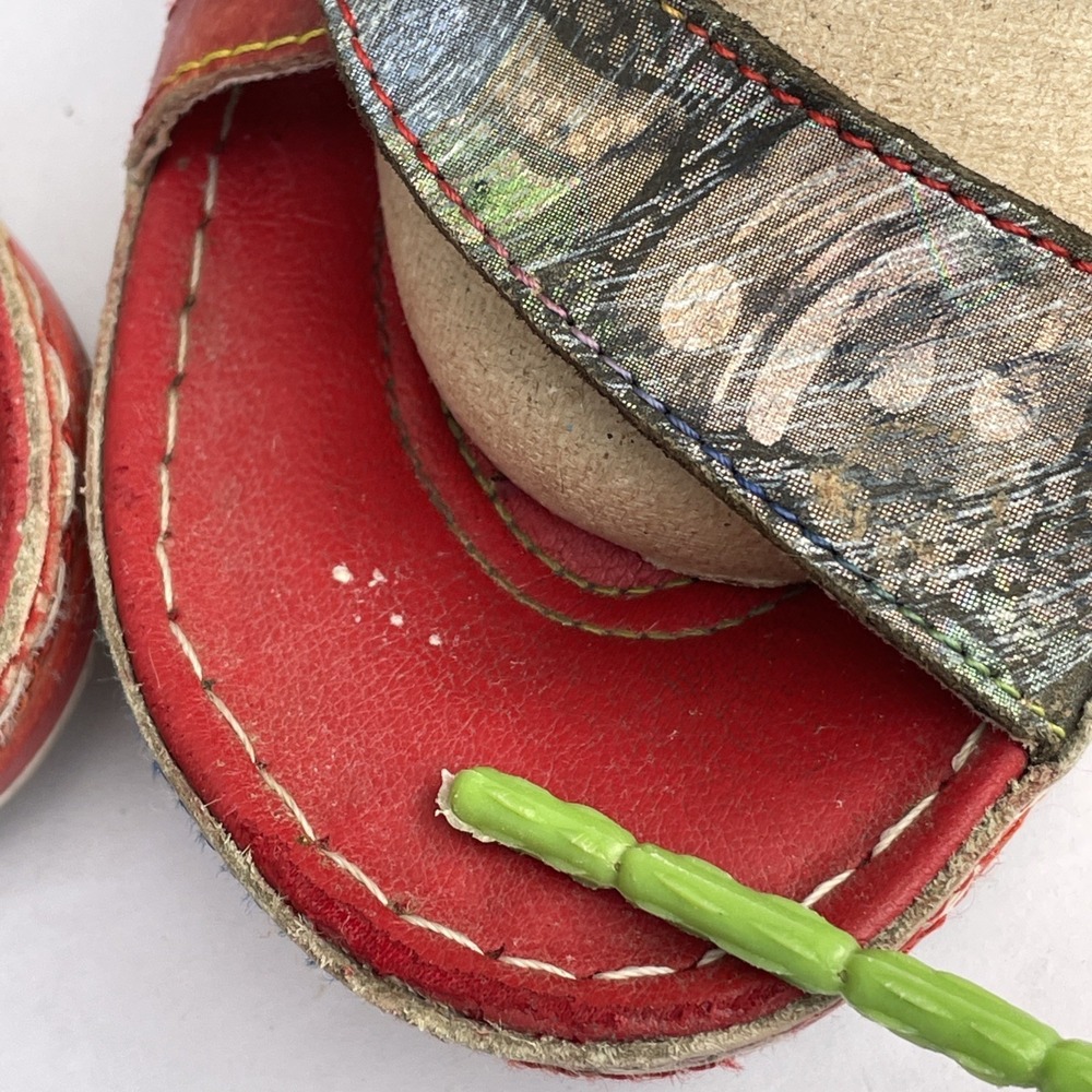 L'Artiste Sandals Womens US Size 7.5-8 /38 Red Caiman Artsy Bohemian Wedge Slide - Picture 14 of 16